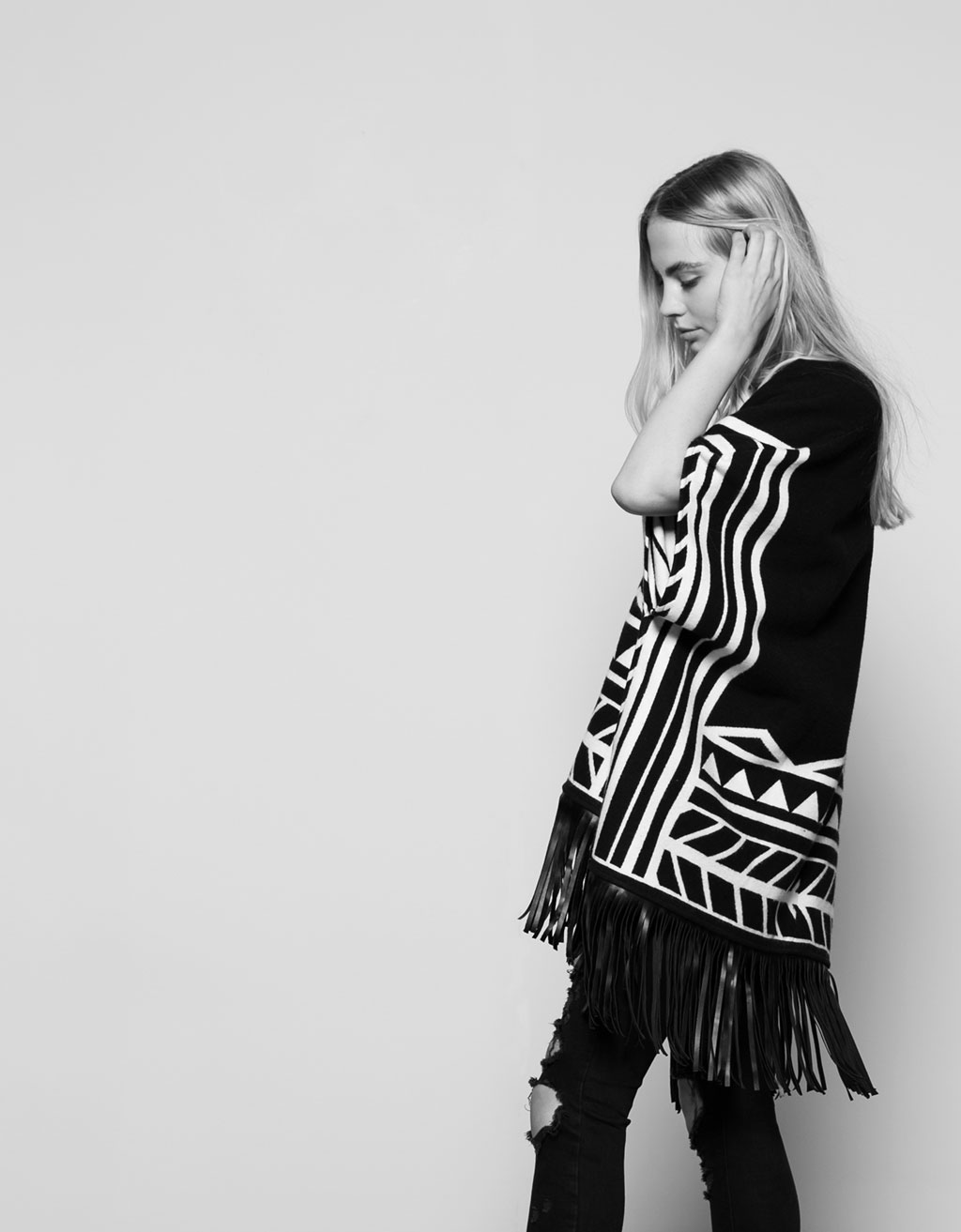 Black and white cape