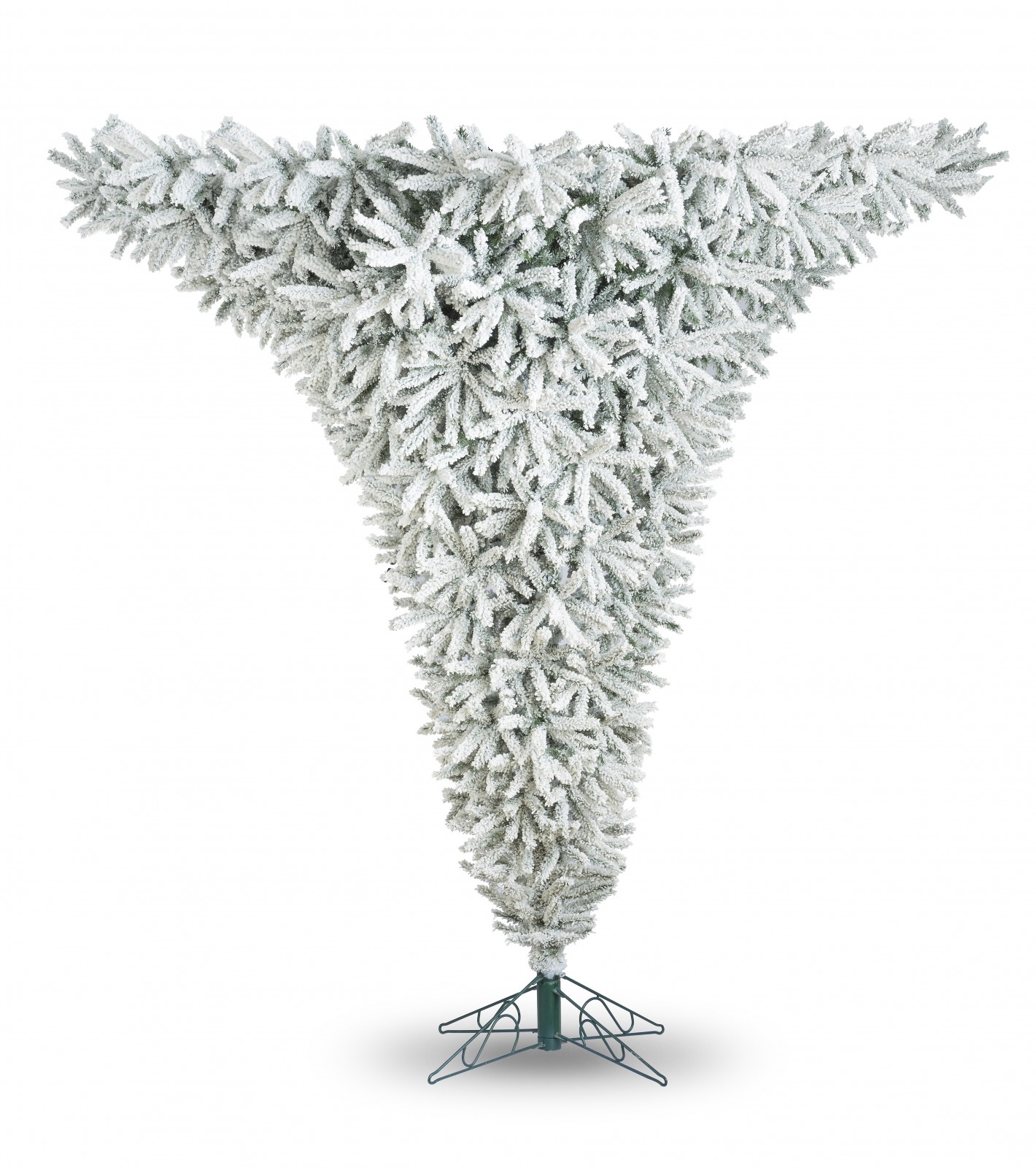 Flocked upside down tree.