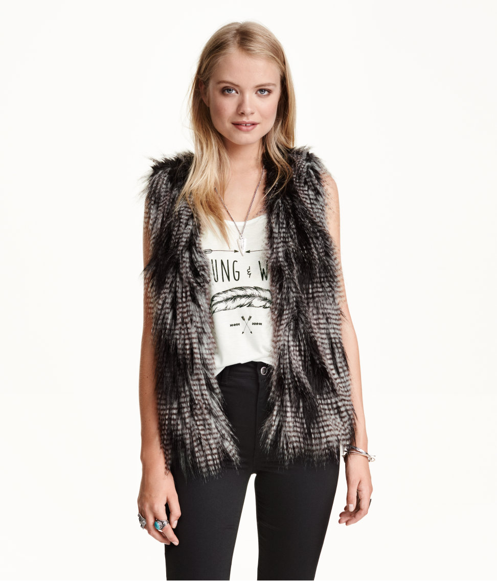 H&M faux fur waistcoat