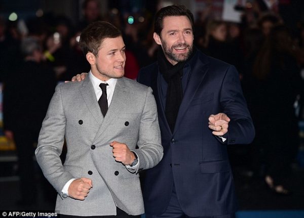 Hugh Jackman and his co-star Taron Egerton