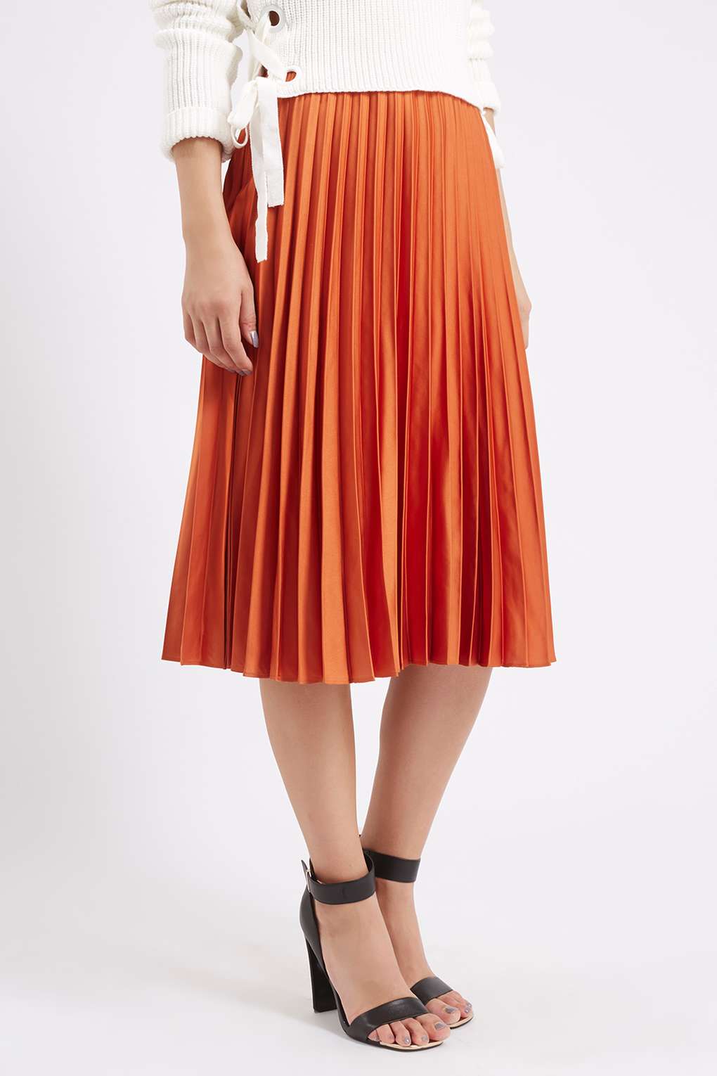 Topshop pleat midi skirt
