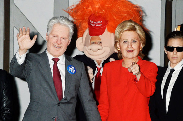 Katy Perry and Orlando Bloom as Hilary and Donald
